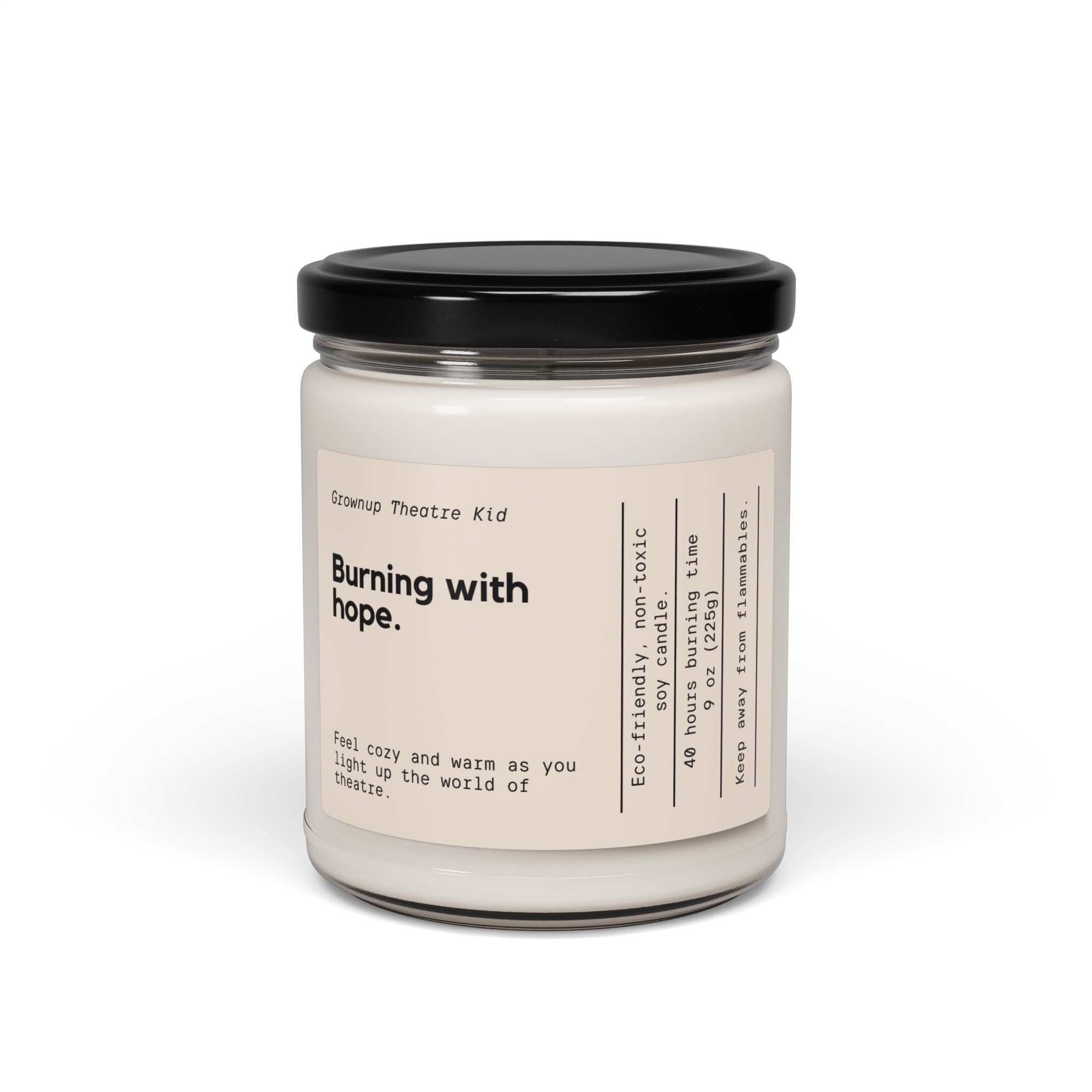 Eco-Friendly Scented Soy Candle - "Burning With Hope" - 9oz