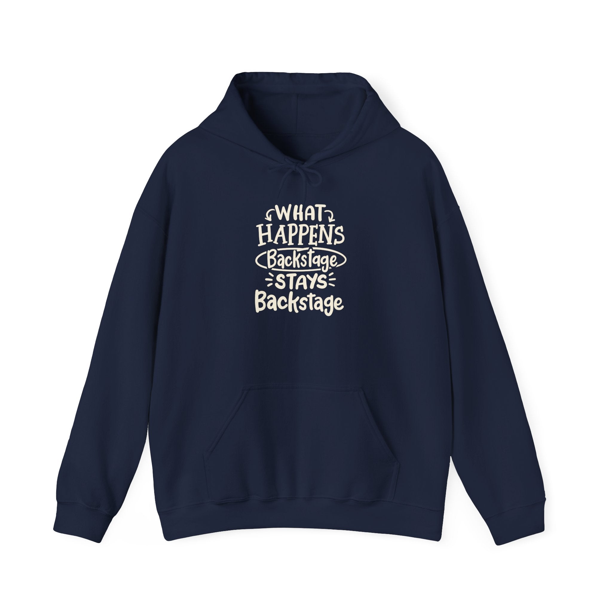 "What Happens Backstage" Unisex Heavy Blend Hooded Sweatshirt | Cozy Casual Wear