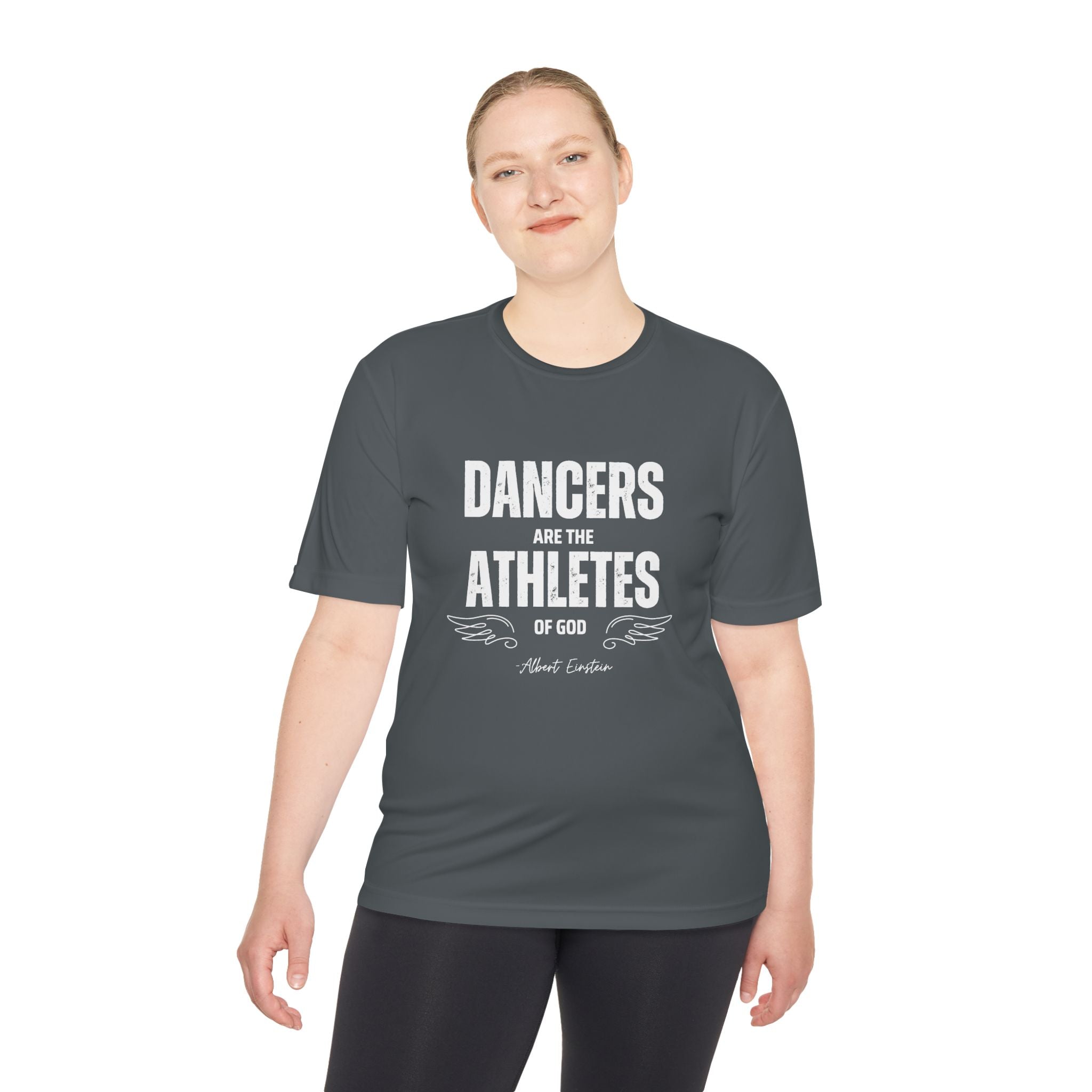 "Dancers Are the Athletes of God" Unisex Moisture-Wicking Tee – Move Freely, Perform Boldly