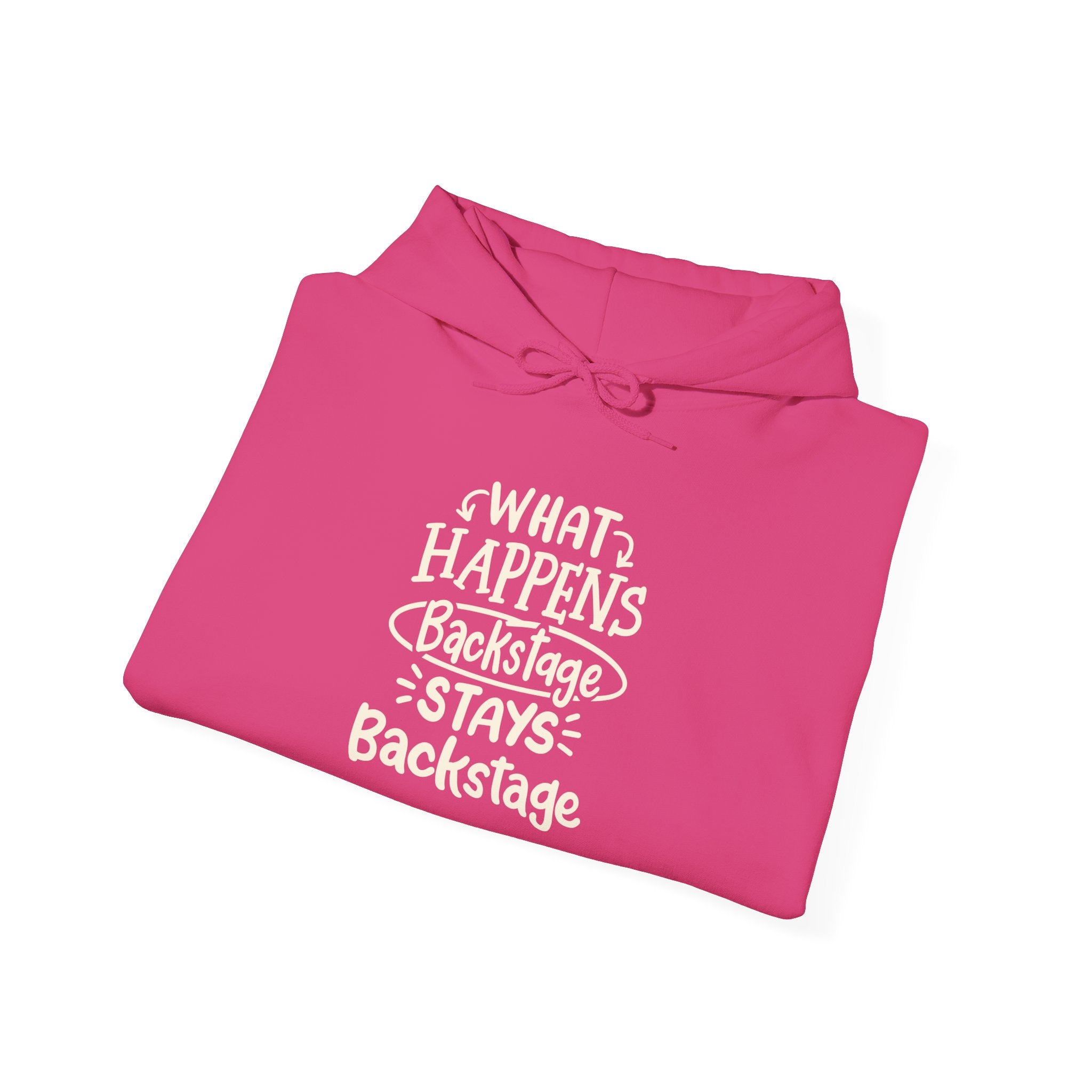 "What Happens Backstage" Unisex Heavy Blend Hooded Sweatshirt | Cozy Casual Wear