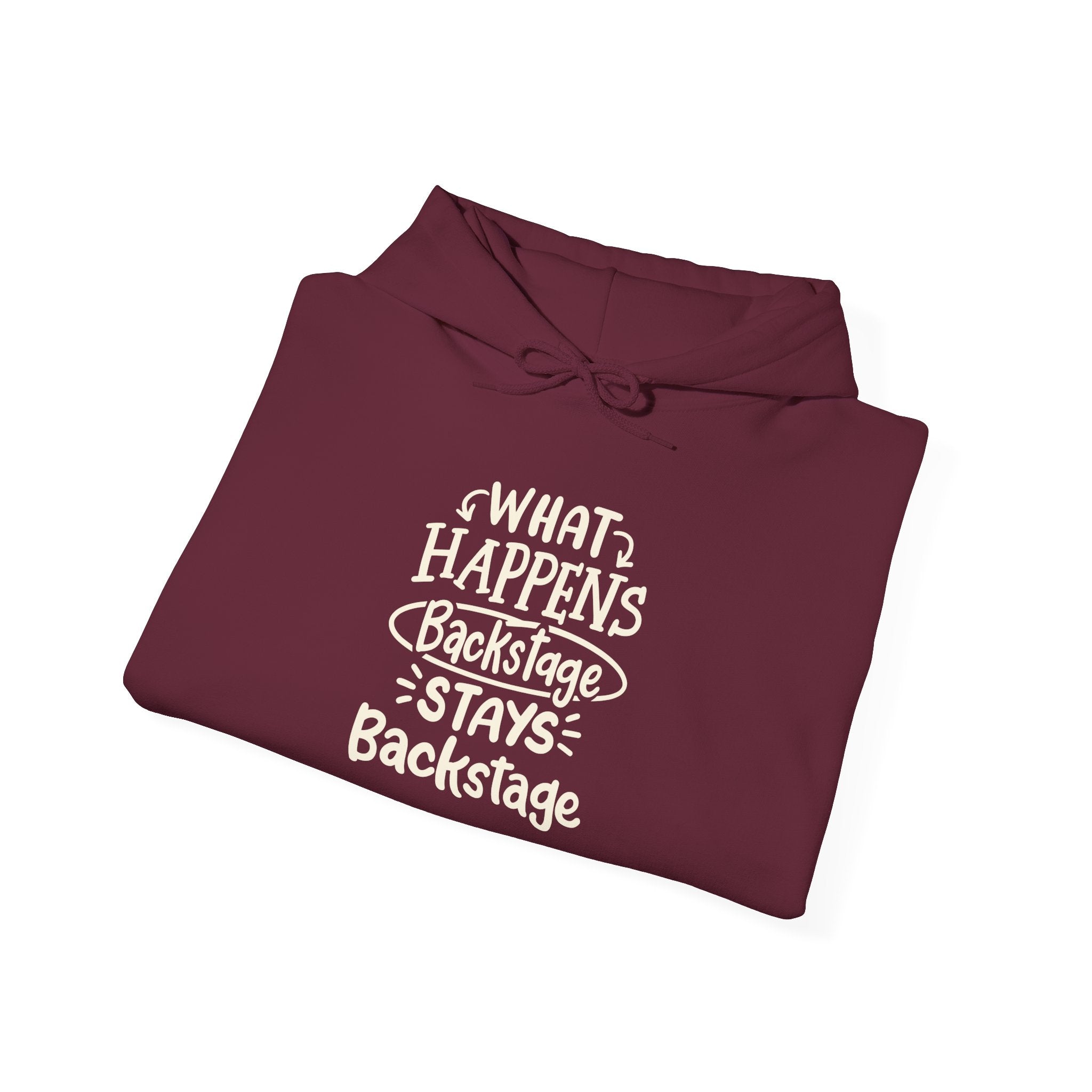 "What Happens Backstage" Unisex Heavy Blend Hooded Sweatshirt | Cozy Casual Wear