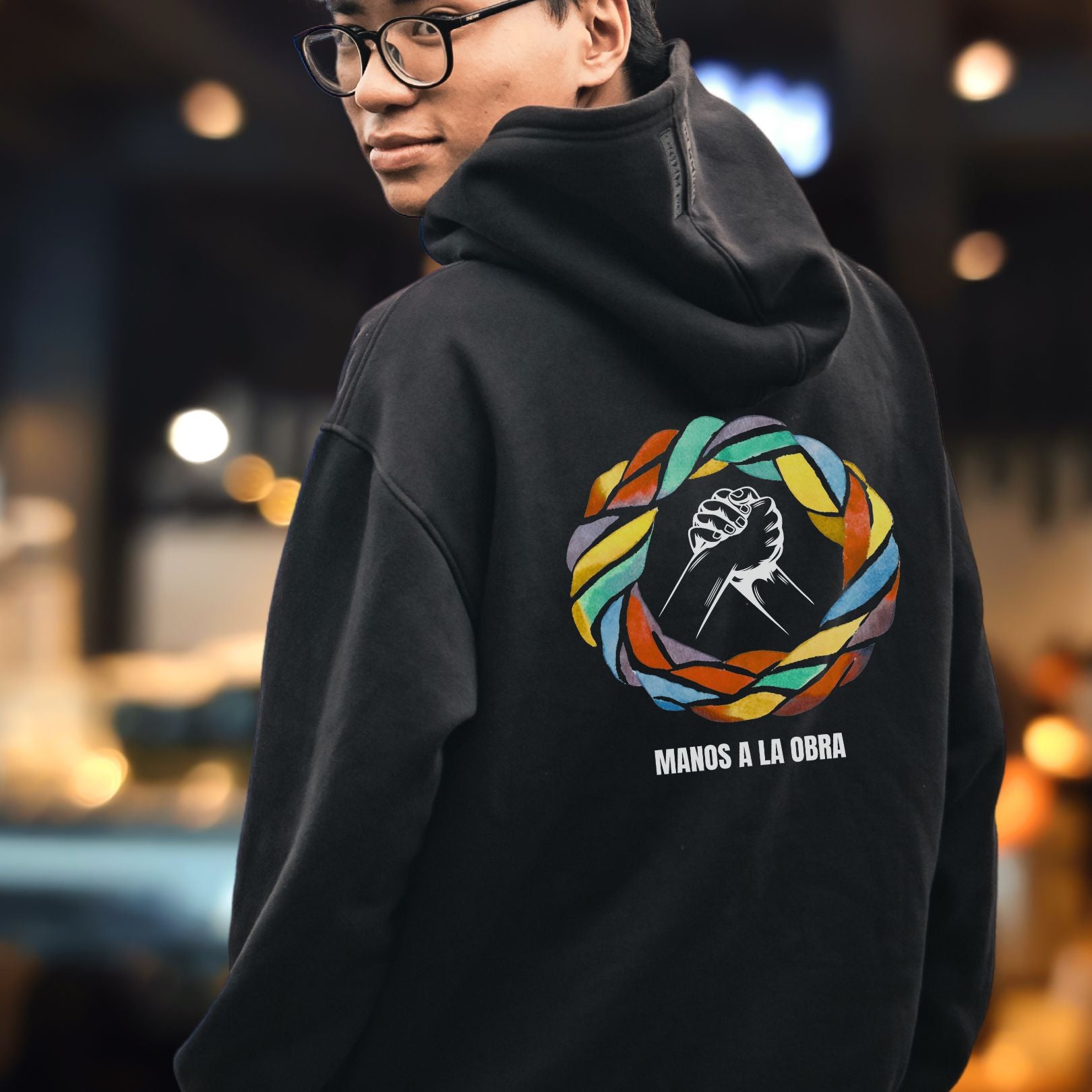 Olivia O "Manos A La Obra" Sweatshirt - Unisex Heavy Blend™ Hooded Design for Musical Fans