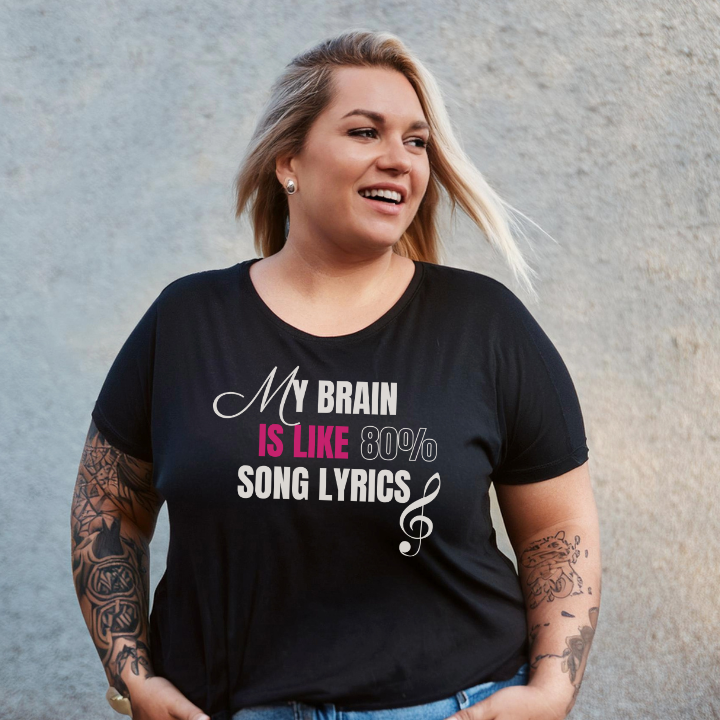 My Brain Is Like 80% Song Lyrics Unisex Softstyle T-Shirt ๐จ๐ฆ
