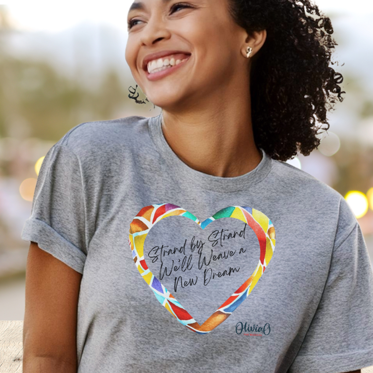 Strand by Strand, We'll Weave a New Dream β Olivia O, The Musical T-Shirt (Unisex Heavy Cotton Tee) π¨π¦