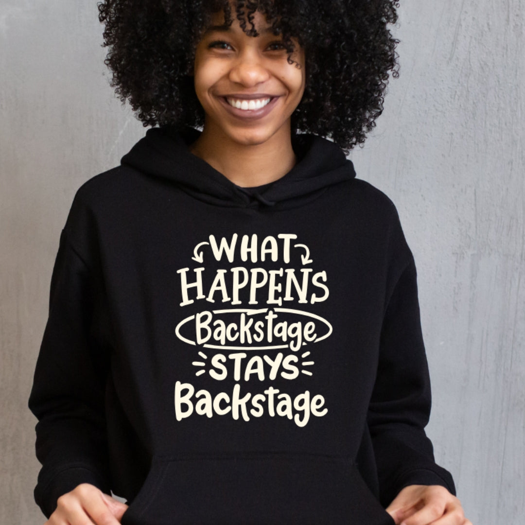 "What Happens Backstage"  Unisex Heavy Blend Hooded Sweatshirt | Cozy Casual Wear